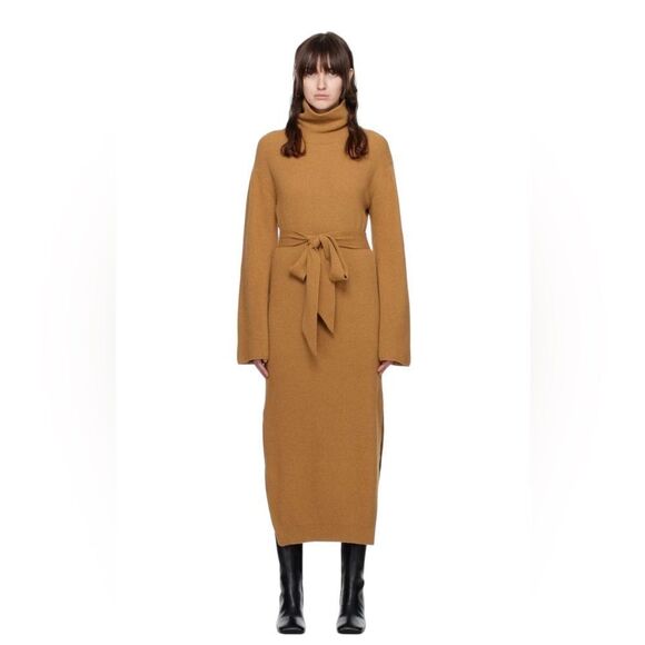 Nanushka CANAAN Cashmere-blend Turtleneck Dress Camel - Picture 2 of 12
